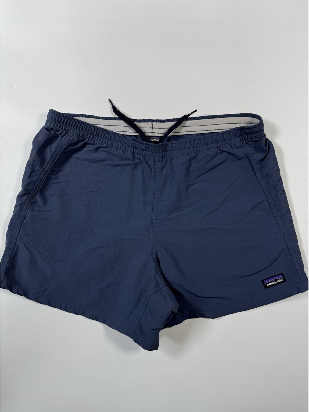 Patagonia Baggies 4" Shorts Men's Size Small Blue Drawstring Pockets Logo